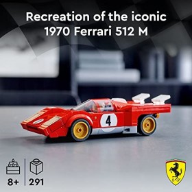LEGO Speed Champions 1970 Ferrari 512 M 76906 Toy Building Kit. Collectible Recreation of an Iconic Race car for Kids Aged 8+