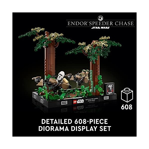 LEGO Star Wars Endor Speeder Chase Diorama 75353 Ensemble de construction de décoration dintérieur pour adultes, collection 