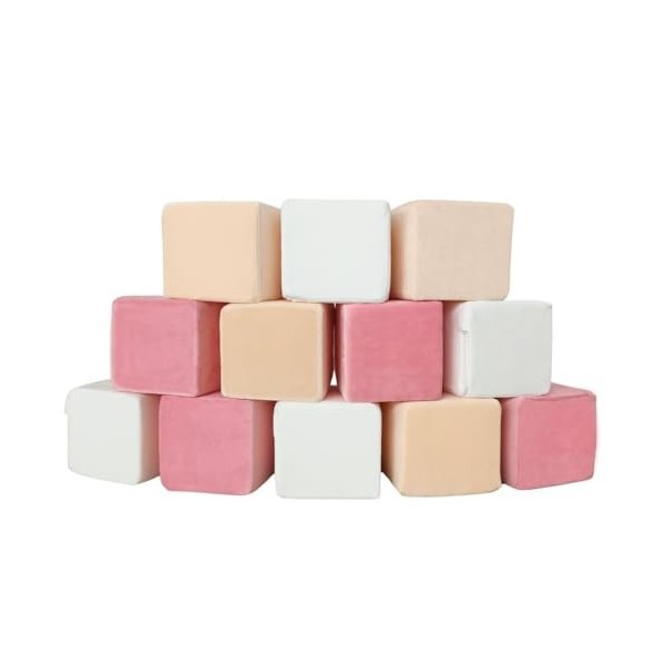 Peluche Mousse Blocs - Construire et Empiler Jouets de pépinière pour Les Tout-Petits Garçons Filles, Doux et Lisse, Apprenti