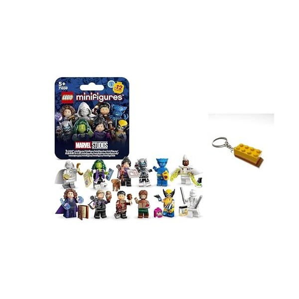 Lot de 12 figurines Lego Series 24 71037 avec porte-clés en brique