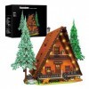 SDXFUWA 16053 A-Frame Cabin, avec Lumière LED, Ensemble de Construction Daffichage à Collectionner pour Les Amoureux de la N