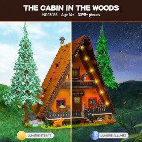 SDXFUWA 16053 A-Frame Cabin, avec Lumière LED, Ensemble de Construction Daffichage à Collectionner pour Les Amoureux de la N