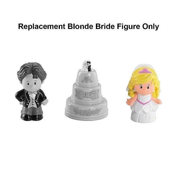 Pièces de rechange pour tube de mariage Fisher-Price Little People P0131 ~ Figurine de mariée blonde de rechange