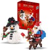 Jeu de jouets de construction de Noël - 720 pièces - Père Noël et bonhomme de neige - À partir de 9 ans - Pour enfants, adult
