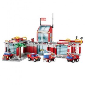 Etarnfly City Feuerwache Bausteine Spielzeug,808 Teilige Fire Rescue Spielzeugset Ambulance Feuerwehrwehr Geschenk für Kinder