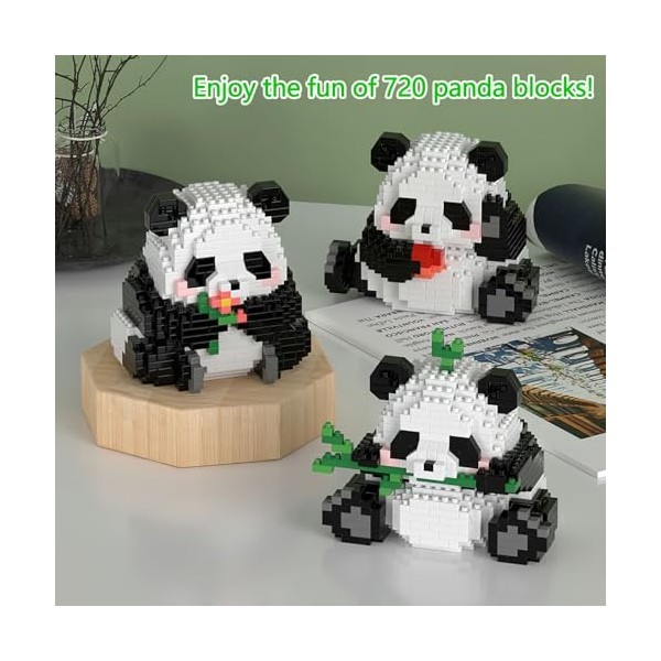 TNSLAND Panda 3 en 1 - Jouet de construction - Blocs de construction - Jouet de construction - 720 pièces - Jouet de construc
