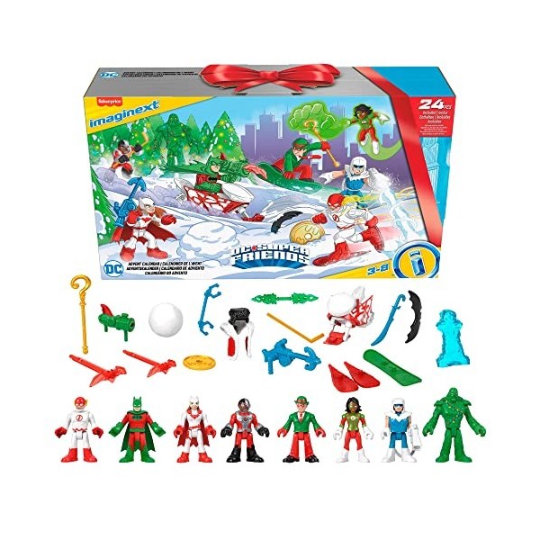 Imaginext DC Super Friends Calendrier de lAvent 24 figurines et accessoires pour enfants dâge préscolaire à partir de 3 ans