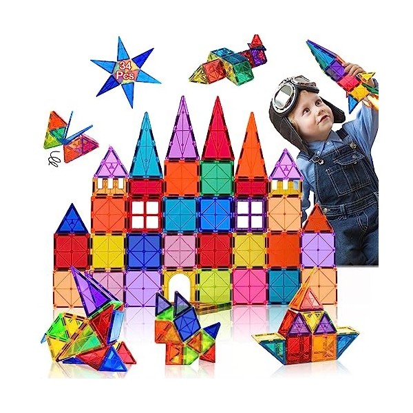 Ensemble de blocs de construction magnétiques pour l'intelligence des  enfants, jouet à aimant créatif