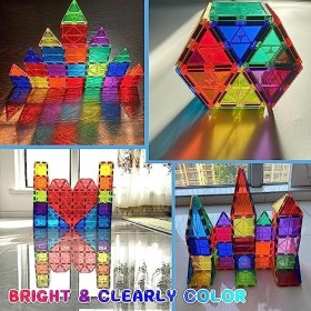 Construction Magnetique Enfant 3-8 ans Fille Garçon 34PCS Bloc De Construction Magnétique Enfants Magnetic Tiles Jouet Jeux M