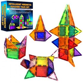 Desire Deluxe Montessori Lot de 37 Blocs de Construction magnétiques pour garçons et Filles – Jeu de Construction éducatif – 