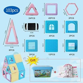 Magblock Blocs de Construction magnétiques STEM Jouets éducatifs Ensemble de tuiles pour garçons et Filles Ensembles de Blocs