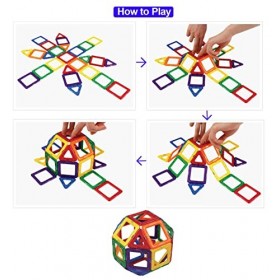 NEOVINSL Construction Magnetique Enfant Jeu de Magnetique Bloc de Construction Magnétique Jeux Aimanté Enfant 44PCS Bloc Cons