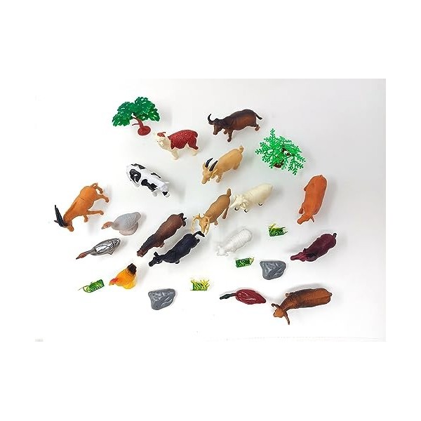 Brigamo Lot de 17 figurines danimaux de la ferme