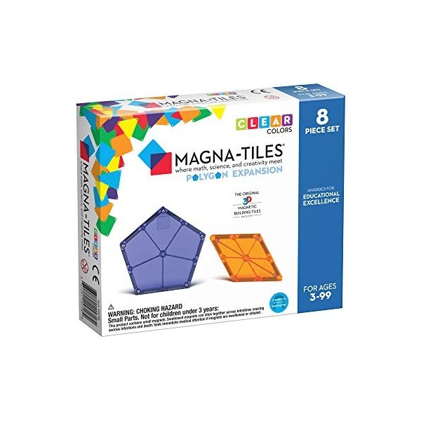 Magna-Tiles® Polygons Expansion Set, The Original Magnetic Building Tiles for Creative Open-Ended Play, Jouets éducatifs pour