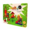 Mag Genius Jeu de Blocs de Construction magnétiques éducatifs et colorés - Kit de Construction Standard de 60 pièces