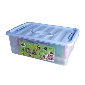 Mag-Genius MGS-01–123&nbsp;Jeu de 123&nbsp;Carreaux de Construction magnétique&nbsp;3D à 13&nbsp;Formes en Plastique incluant 2&nbsp;Voitures et Un ba