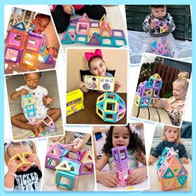 Blocs magnétiques pour enfants de 3 ans et plus, compatibles avec les carreaux magnétiques de grandes marques