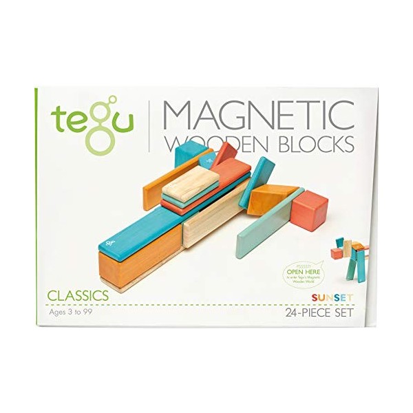 Tegu : Classics - Sunset | Jeu de construction magnétique en bois | À partir de 3 ans