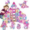 38pcs Jeu Bloc de Construction Magnétique Enfant Cadeaux Danniversaire de Noël pour 3 4 5 6 ans Filles Garcons