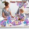 38pcs Jeu Bloc de Construction Magnétique Enfant Cadeaux Danniversaire de Noël pour 3 4 5 6 ans Filles Garcons