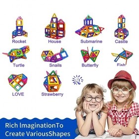 Shrubz Construction Magnetique Enfant, 61 PCS Blocs Jeux pour Enfants Jeux de Construction Jeu Bloc de Construction Magnétiqu
