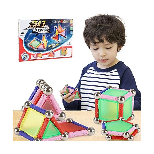 Bâtons magnétiques pour enfants, blocs de construction magnétiques