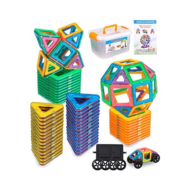 FAOKZE Blocs de Construction magnétiques 52 pièces,Jouets de Construction magnétiques à partir de 3-10ans Enfant,Ensemble de 