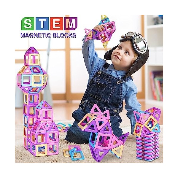 36PCS Construction Magnetique Enfant 3 4 5 6 Ans Garcon Fille Blocs Construction Magnétiques Jouet jeux Pour Enfants Jeux de 