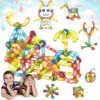 DIAMOOKY Jeu de Construction Magnétique,52 pcs 3D Jouet Construction Colorés,Construction Magnetique Jeux éducatifs et Jouets