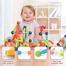 KotiCidsin Jeu de Construction Magnétique, 38PCS, Bâtons Magnétiques de Construction, Jeux Educatifs, Jouet,Cadeau, Cadeau d