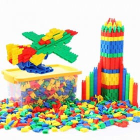 LONTG 450PCS Jeu de Construction Puzzle Enfants Ensemble&nbsp;Blocs Briques de Construction Intelligence en Plastique DIY Jouet Ed
