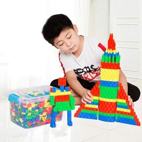 LONTG 450PCS Jeu de Construction Puzzle Enfants Ensemble&nbsp;Blocs Briques de Construction Intelligence en Plastique DIY Jouet Ed