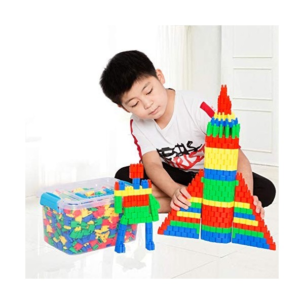 LONTG 450PCS Jeu de Construction Puzzle Enfants Ensemble Blocs Briques de Construction Intelligence en Plastique DIY Jouet Ed