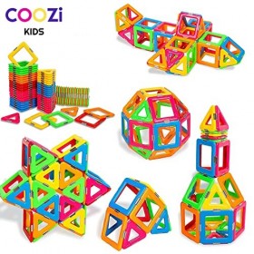 COOZi Lot de 40 blocs de construction magnétiques pour enfants Jouets de construction éducatifs pour enfants | Carreaux magné