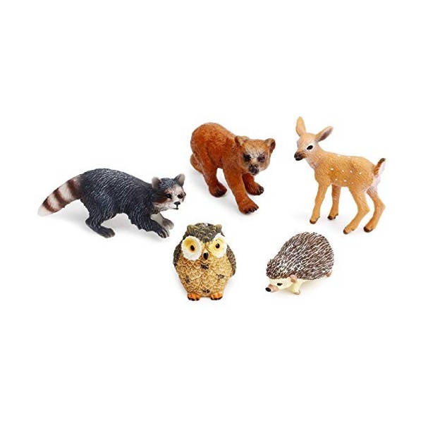 Lot de 5 figurines danimaux de la forêt pour gâteaux, animaux de la forêt