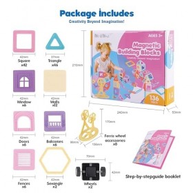 Wit & Work Blocs de Construction Magnétiques, Jouets de Construction éducatifs pour Filles et Garçons de 3 Ans, Ensemble de 1