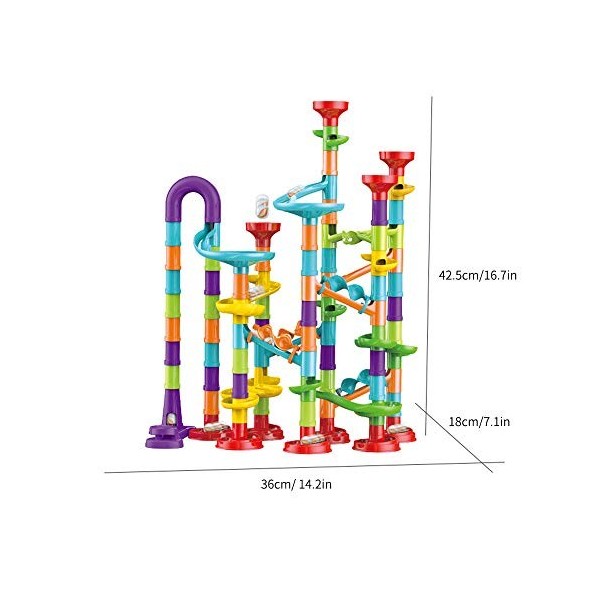 TOUFA Blocs de Construction,113 Pièces 3D Marble Run Set Construction Blocs de Construction STEM Jeux dapprentissage Éducati