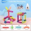 DoeDoefong Construction Magnétique Blocs Jouet, 64 pièces Jeu de Construction Magnétique pour Garçons et Filles -3D Jouets Ma