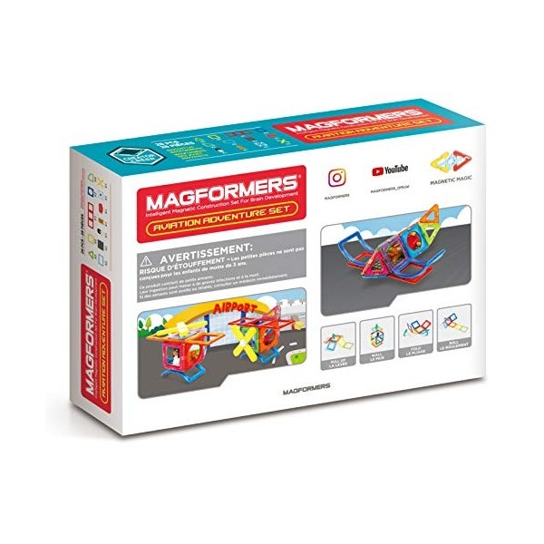 Magformers Aviation Adventure Magnetic Construction Set. 28 Pieces. STEM Toy. Educational Toy.