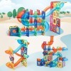 Jokooan Construction Magnétiques Enfant, 111 pcs Jouets Magnétiques Jouets de Construction Éducatifs Ensemble de Blocs de Con