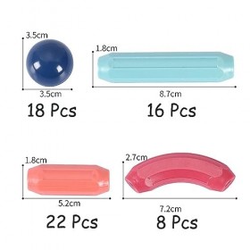 Ensemble 68 pièces Bloc Construction Magnetique Enfant, 3D Jouets Magnétiques, Construction Magnetique Jeux éducatifs, Jeux d