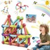 Kraeoke Lot de 64 blocs de construction magnétiques - Jouet magnétique - Jeu magnétique - Cadeau danniversaire pour garçons 