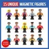 Playmags Figurines magnétiques - Ensemble de 15 Figurines - Play People Parfait pour Les tuiles magnétiques - Jouets dappren