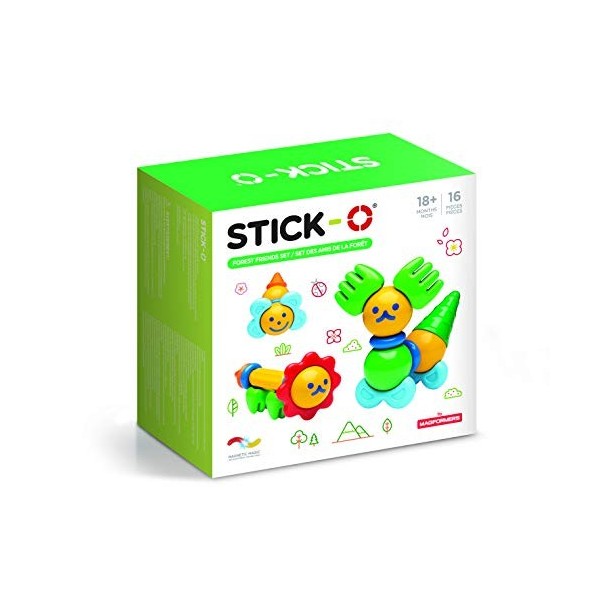 Stick-O Forest Friends 16-Piece Magnetic Building Blocks Toy. Preschool STEM Learning Toy. Made by Magformers for Younger Chi