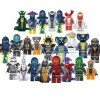 NOLLAM Lot de 24 mini figurines de jouets assemblées avec armes compatibles avec les ornements Legoo Ninjago Collection Custo