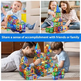 Doloowee Blocs de Construction magnétiques 65 tuiles magnétiques pour Enfants, Jouets éducatifs créatifs, Jouets de Construct