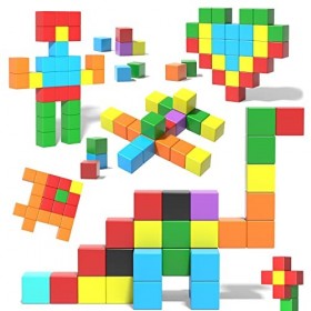 Blocs de Construction Magnétiques 48 pièces– Cadeaux de pour Les Enfants-Colorée Blocs Construction Magnétiques- Idéal Jouet 
