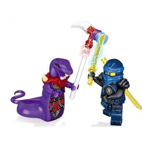 NOLLAM Lot de 24 mini figurines de jouets assemblées avec armes compatibles avec les ornements Legoo Ninjago Collection Custo