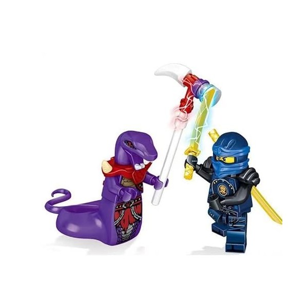 NOLLAM Lot de 24 mini figurines de jouets assemblées avec armes compatibles avec les ornements Legoo Ninjago Collection Custo