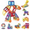 GOPLUS 106 Pièces Blocs de Construction Magnétique Colorée, Jeux Construction Aimanté, Jouet de Construction Educatif et Créa